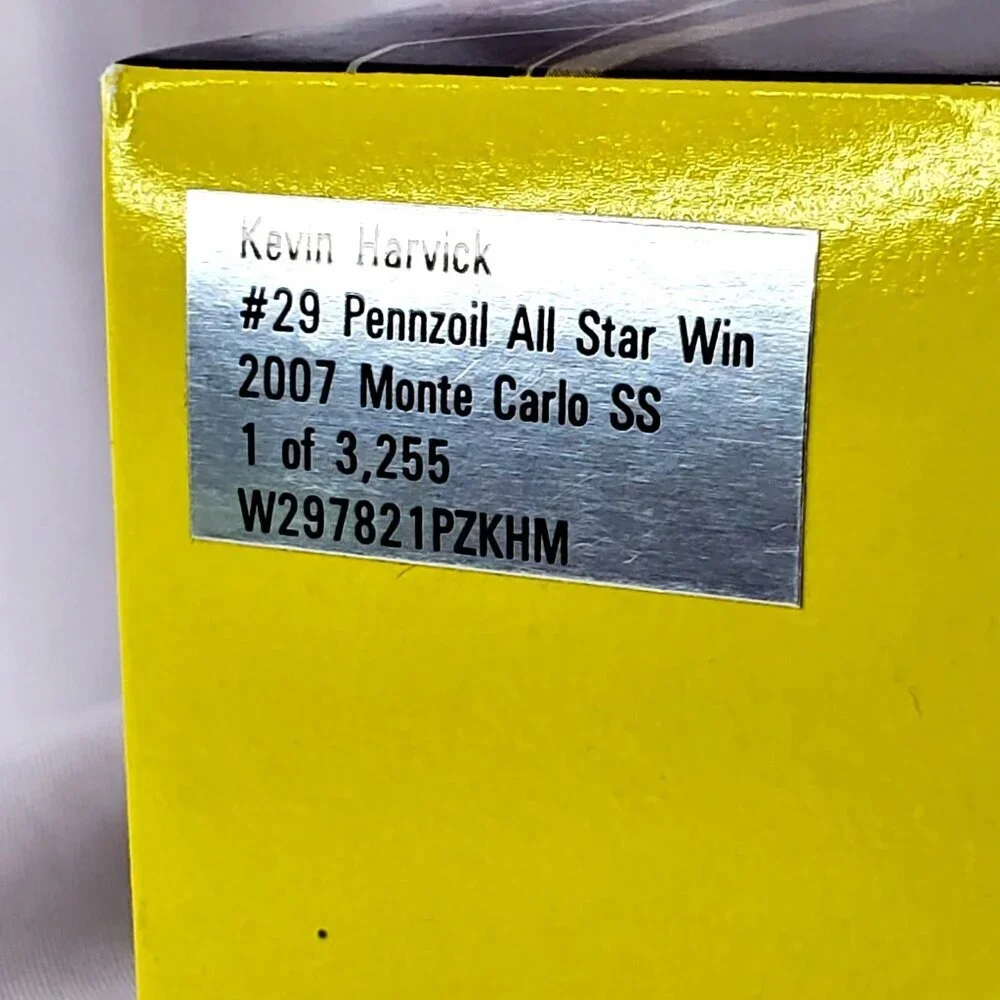 Kevin Harvick 2007 #29 Pennzoil All Star Win 1:24 Monte Carlo SS 1 of 3,255